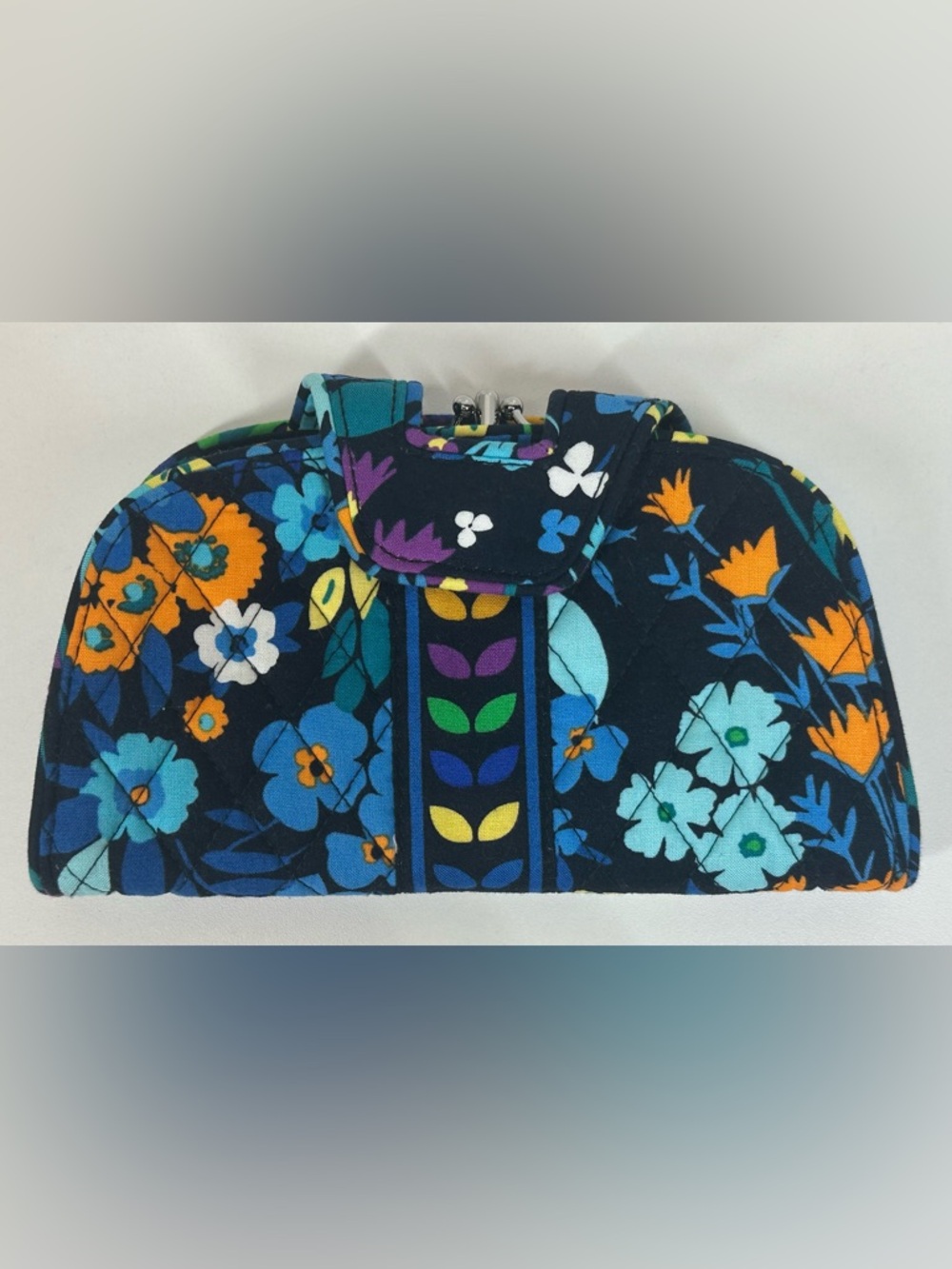 Vera Bradley Midnight Blues Kiss N' Snap Wallet Organizer Clutch Kisslock & Snap